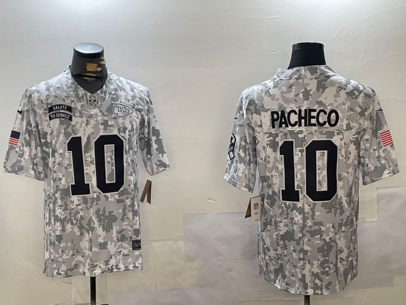 Men Kansas City Chiefs #10 Pacheco Nike Arctic Camo 2024 Salute to Service Limited NFL Jersey